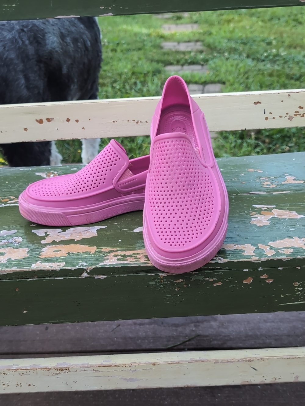 Kids Hot Pink Crocs Citilane Roku Slip-on Perforated Loafers Size 3
